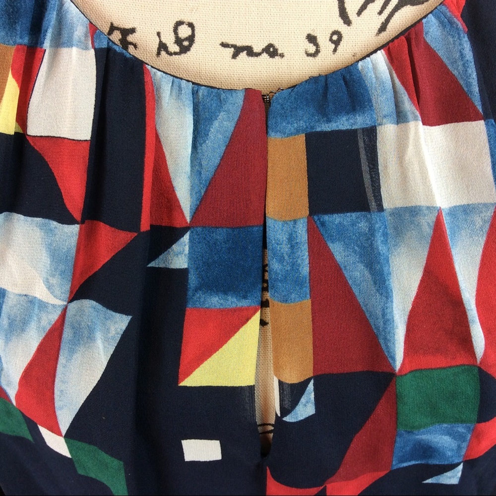 Joie Silk Geometric Print Top Medium - Picture 2 of 9